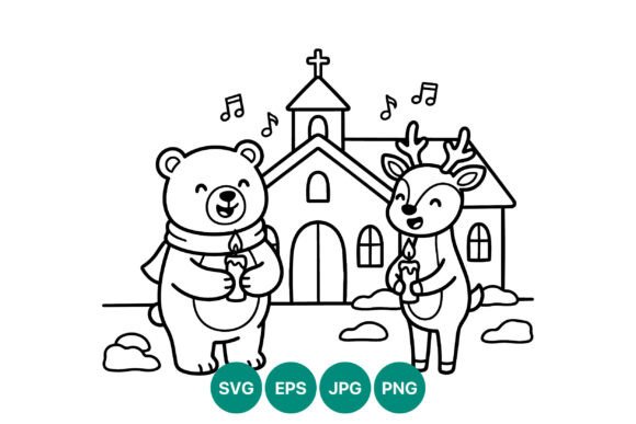 Christmas Bear and Reindeer Caroling: A Designer’s Review of Seasonal Illustrations