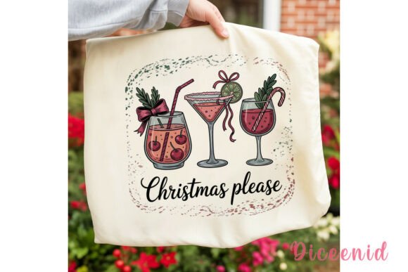 Christmas Cocktails Sublimation Design: Illustrations for Seasonal Branding