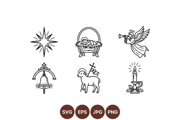 Christmas Nativity Line Art SVG Review