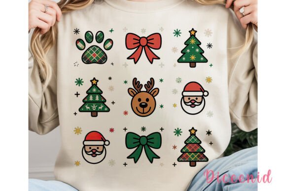 Christmas Paw Print Bows PNG Clipart: Seasonal Illustrations for Content Creators