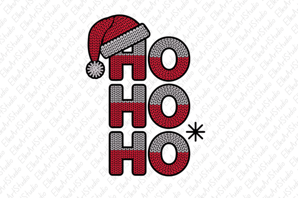 Christmas PNG Bundle Faux Yarn Crochet Illustrations