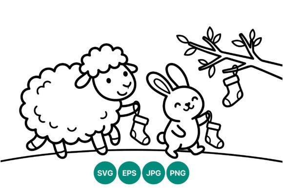 Christmas Sheep and Rabbit Stockings