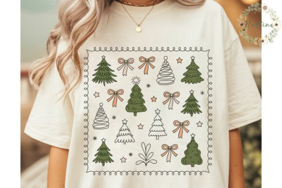 Christmas Trees Bows Digital Download PN Illustrations Review