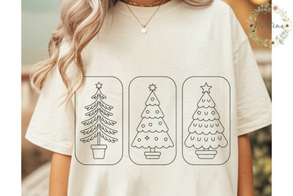 Christmas Trees Outline PNG Clipart for Illustrations
