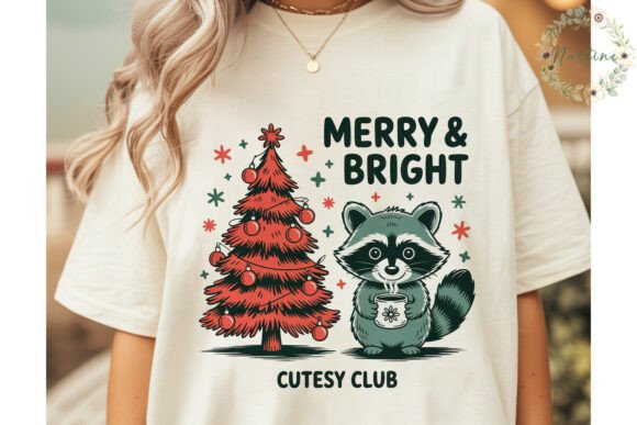 Cutesy Raccoon Christmas PNG Clipart for Illustrations