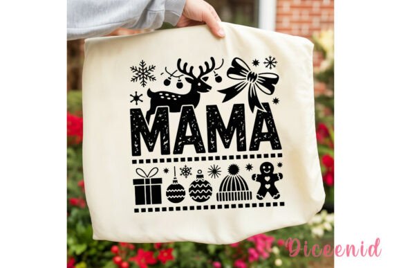 Distressed Mama Christmas PNG Clipart for Illustrations