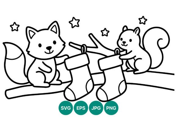 Fox and Squirrel Christmas Stockings: A Review of Seasonal Illustrations for Bloggers