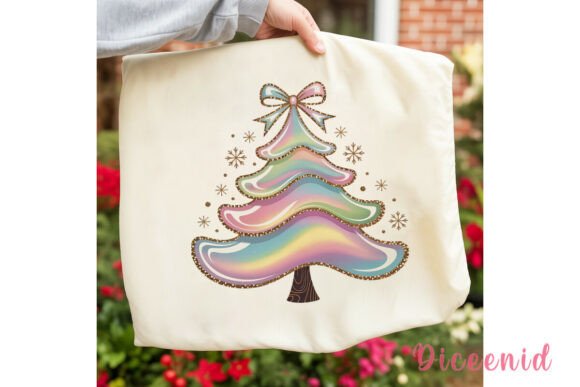 Holographic Christmas Tree PNG Clipart for Modern Illustrations