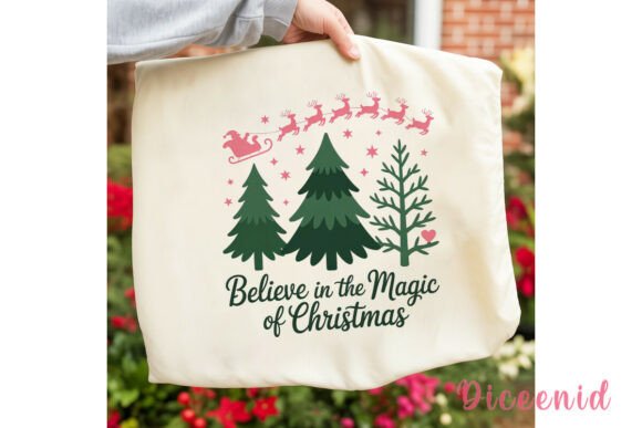 Magic Christmas Trees Santa PNG Clipart for Illustrations