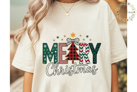 Merry Christmas Plaid Tree PNG Clipart for Illustrations