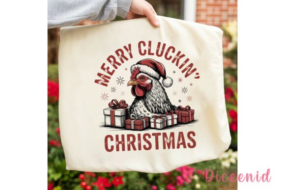 Merry Cluckin Christmas PNG Clipart for Holiday Illustrations