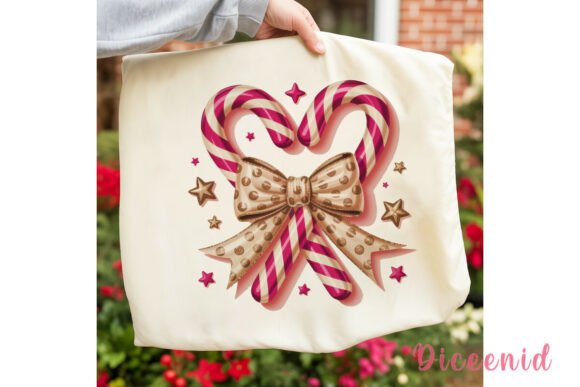 Pink Candy Cane Bow Christmas PNG: A Seller’s Review of This Festive Illustrations Asset