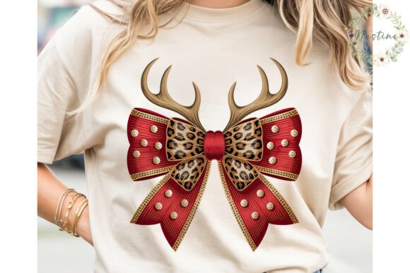 Red Bow Antlers Christmas PNG Clipart Review