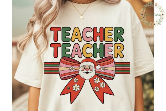 Retro Teacher Christmas PNG Clipart for Illustrations