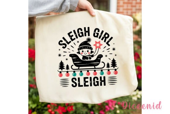 Sleigh Girl Christmas Sublimation Design for Illustrations