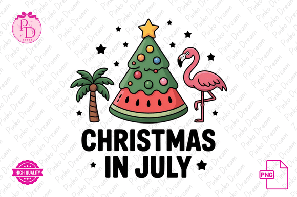 Tropical Christmas Clipart Sublimation Illustrations